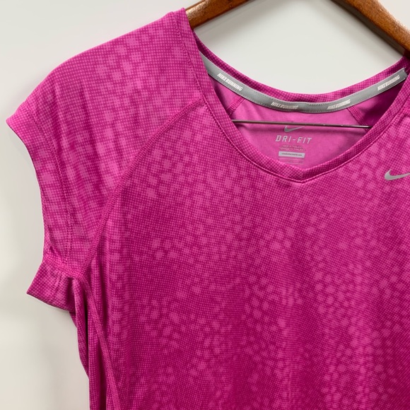 nike | magenta patterned dri fit top - Picture 2 of 5